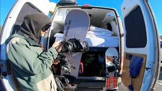 WINTER VANLIFE and SNOWBOARDING!!