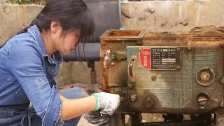 💡The Genius Girl Repaired A 22kw Diesel Engine From More Than Ten Years Ago, Like Magic!