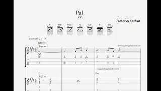 Pal - kk [C scale] - guitar lesson (tabs, chords, notations)