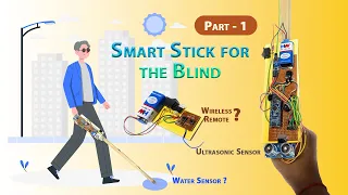 How to make Smart Blind stick  with water sensor and light sensor Inspire Award Project