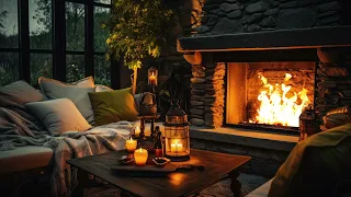 Tranquil Cabin Retreat: Enjoy Rain Sounds and Soft Candlelight by the Fireplace | Resting Area