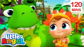 The Dinosaur Song: T Rex-Mix 🦖 | Bingo and Baby John | Little Angel Nursery Rhymes and Kids Songs