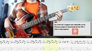 Radiohead - Creep BASS COVER + PLAY ALONG TAB + SCORE PDF