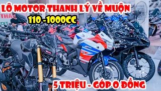 THANH LÝ LÔ MOTOR GIÁ RẺ VỀ MUỘN KAWASAKI Z100C CB1000R XSR150 MT15 GSX150 R15V3 CBR150 CHỈ 5 TRIỆU