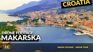 MAKARSKA Beauty of Makarska, Croatia from Above Drone Footage