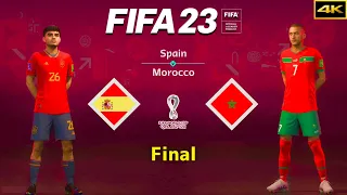 FIFA 23 - SPAIN vs. MOROCCO - FIFA World Cup Final - Pedri vs. Ziyech - PS5™ [4K]