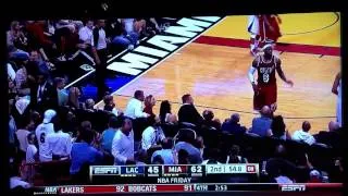 Lebron James plays catch with a fan