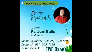 Eksposisi Kejadian 8 I Ps. Juni Balle I FWF OSAKA Indonesia I Pengajaran Firman Tuhan