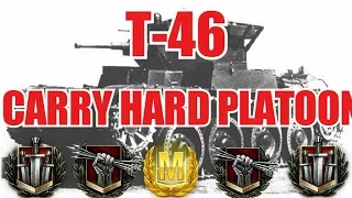 WOT BLITZ // T46 CARRY HARD PLATOON + ACE MASTERY // farming crucial contribution