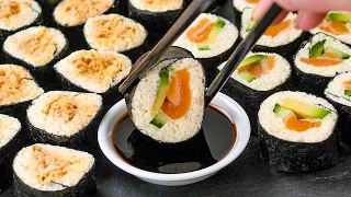 Keto Sushi Roll Recipe - Low Carb Japanese Lunch with Cauliflower Rice & Nori (Healthy & Delicious)