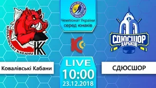 23.12.18 ХК "Ковалівські Кабани" -  ХК "СДЮСШОР" 10:00 LIVE