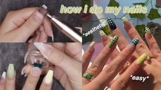Watch me Recreate Aesthetic Pinterest Nails at Home *EASY*