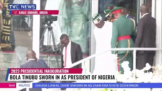 (Watch) President Tinubu Makes His way to the Podium