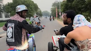 Meek Mill riding bike in the streets of Accra, Ghana 🇬🇭