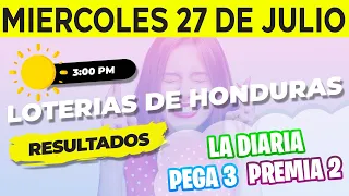 Sorteo 3PM Loto Honduras, La Diaria, Pega 3, Premia 2, Miércoles 27 de Julio del 2022 | Ganador 😱🤑💰💵