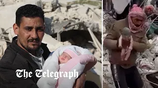 Baby born under Syria earthquake rubble adopted by surviving uncle