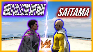 GTA 5 -Saitama (One Punch Man) vs Superman World Collector SUPERHERO BATTLE