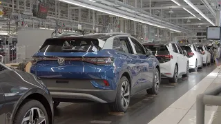 The New 2021 Volkswagen ID 4 electric SUV Production Line video.