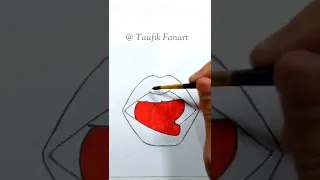 Easy Drawing Lips  👄  Satisfying Creative Art #art #drawing #painting #Short