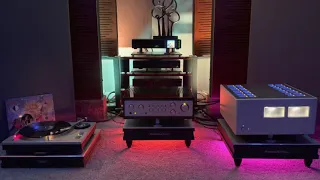 Luxman CL-40 preamp; Luxman M900u amp; Technics SL-1200 MK2; Volti Audio Rivals