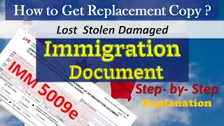 Replacement of an Immigration Document | IMM5009e Application for Lost/Stolen Work/Study Permit |VOS