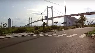 Da Nang Street View:  Cycling  Vietnam's Longest Suspension Bridge  (Thuận Phước Bridge)