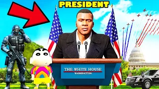 FRANKLIN Become THE PRESIDENT in GTA 5 | SHINCHAN and CHOP