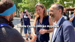 24H HYPOXIE. Arrivée de Claude Cazes après 24h et un parcours de 88 Km sans boire et sans manger.