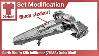 Sith Infiltrator - 2bricks QUICK MOD! Only 2 bricks required!!