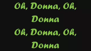 Ritchie Valens - Oh Donna lyrics on screen