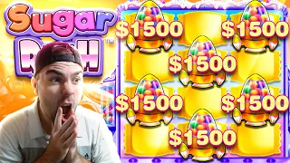 $16,000 ON SUGAR RUSH BONUS BUYS AND HIT THE RETRIGGER!