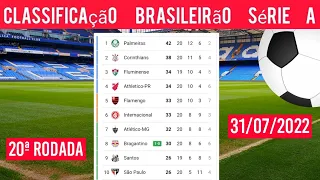 TABELA DO BRASILEIRÃO 2022 - CLASSIFICAÇÃO DO BRASILEIRÃO 2022 - TABELA DO BRASILEIRAO 31-07-2022