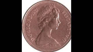 Монета 1 новый пенни (coins of Great Britain) 1974 год