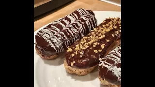 Choux pastry demo & mocha eclairs