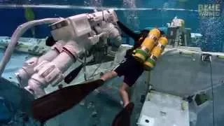 Astronauts training underwater