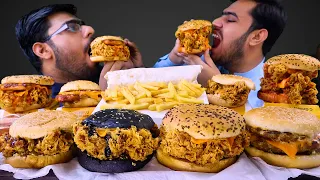 Eating Monsters Heavy Burgers and Turkish Wrap | Mukbang Asmr | Burgers Review