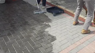 how to seal  block paving after being jet washed made easy
