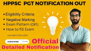 Detailed Notification of HPPSC PGT EXAM/Eligibility/Negative marking/CBT/B.Ed 4th-Sem apply or not ?