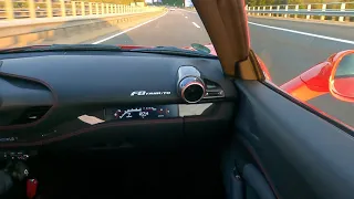 FERRARI F8 TRIBUTO / TOP SPEED 356 KM/H on GERMAN AUTOBAHN - straight