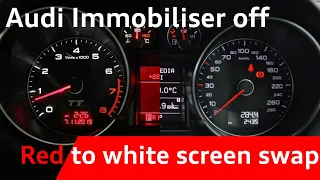 Audi TT 8J white instrument cluster upgrade by turning off immobiliser (Immo off)