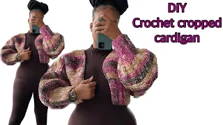 Made my first cardigan! DIY crochet cropped cardigan| Mihankushea 🧶