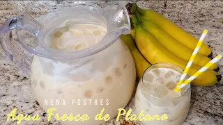 5 Ingredientes + Agua = Deliciosa Agua Fresca de Platano 🥤🍌