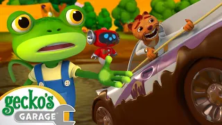 Stuck In The Mud | Gecko's Garage | Trucks For Children | Cartoons For Kids
