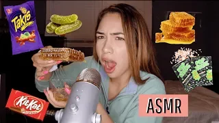 I TRIED ASMR... eating raw honeycomb, pop rocks, pickles (chewy and crunchy triggers)