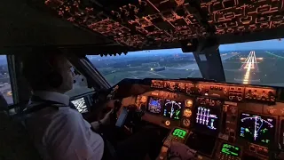 MAKE IT SAFE NOT SOFT!! BOEING 747 LAND a safe  LANDING at liege Belgium Airport  (cockpit view)