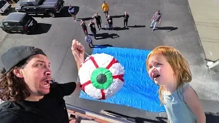 DROP TEST eyeball dropping from 45ft!!!!  (whats inside)