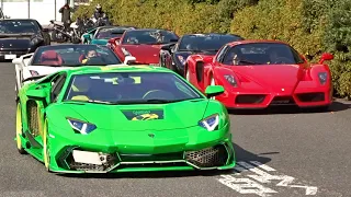 【大黒PA】諸星一家 スーパーカー爆音加速サウンド/Supercars sound in Japan. Aventador, Huracan, Gallardo, Daiblo, and more!