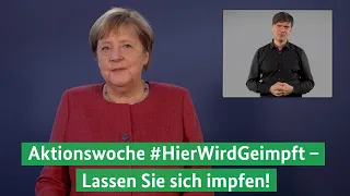 Kanzlerin Merkel zur Aktionswoche #HierWirdGeimpft (DGS)