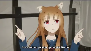 Spice and Wolf. Holo plays with her wolf ears