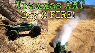 Traxxas XRT Bash day 2 With fire lol